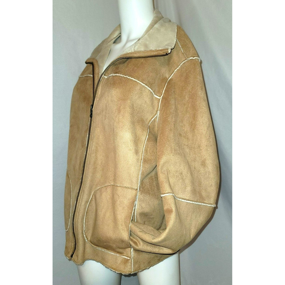 St. John's Bay Faux Suede Soft Sherpa Jacket - Size L - Picture 3 of 11